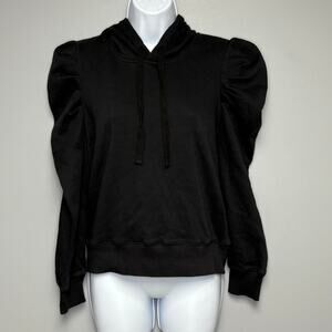 Rebecca Minkoff Janine Black Puff Sleeve Romantic Whimsigoth Hoodie Womens Sz S